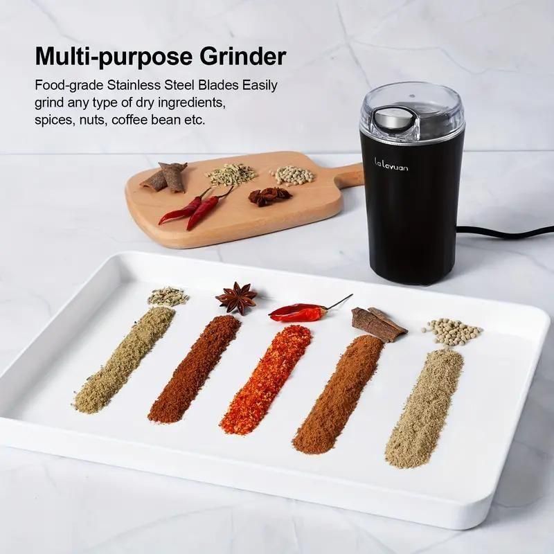 Portable Grinder with Powerful Stainless Steel Blades – One-Touch Quick Grinding for Masala, Spices, Nuts, Grains & Coffee