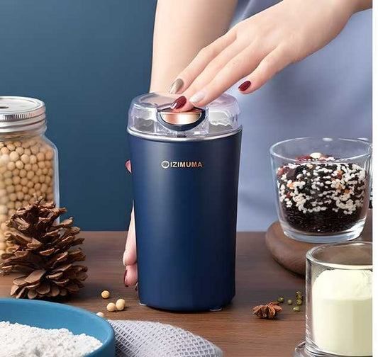 Portable Grinder with Powerful Stainless Steel Blades – One-Touch Quick Grinding for Masala, Spices, Nuts, Grains & Coffee
